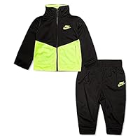 Nike Boy`s Zip Track Jacket & Jogger Pants Set (Black(66F192
